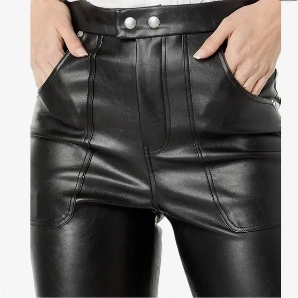 NEW Blank‎ NYC | Baxter Ribcage High Rise Vegan Leather Jeans | Black  | Size 26 - Picture 3 of 14